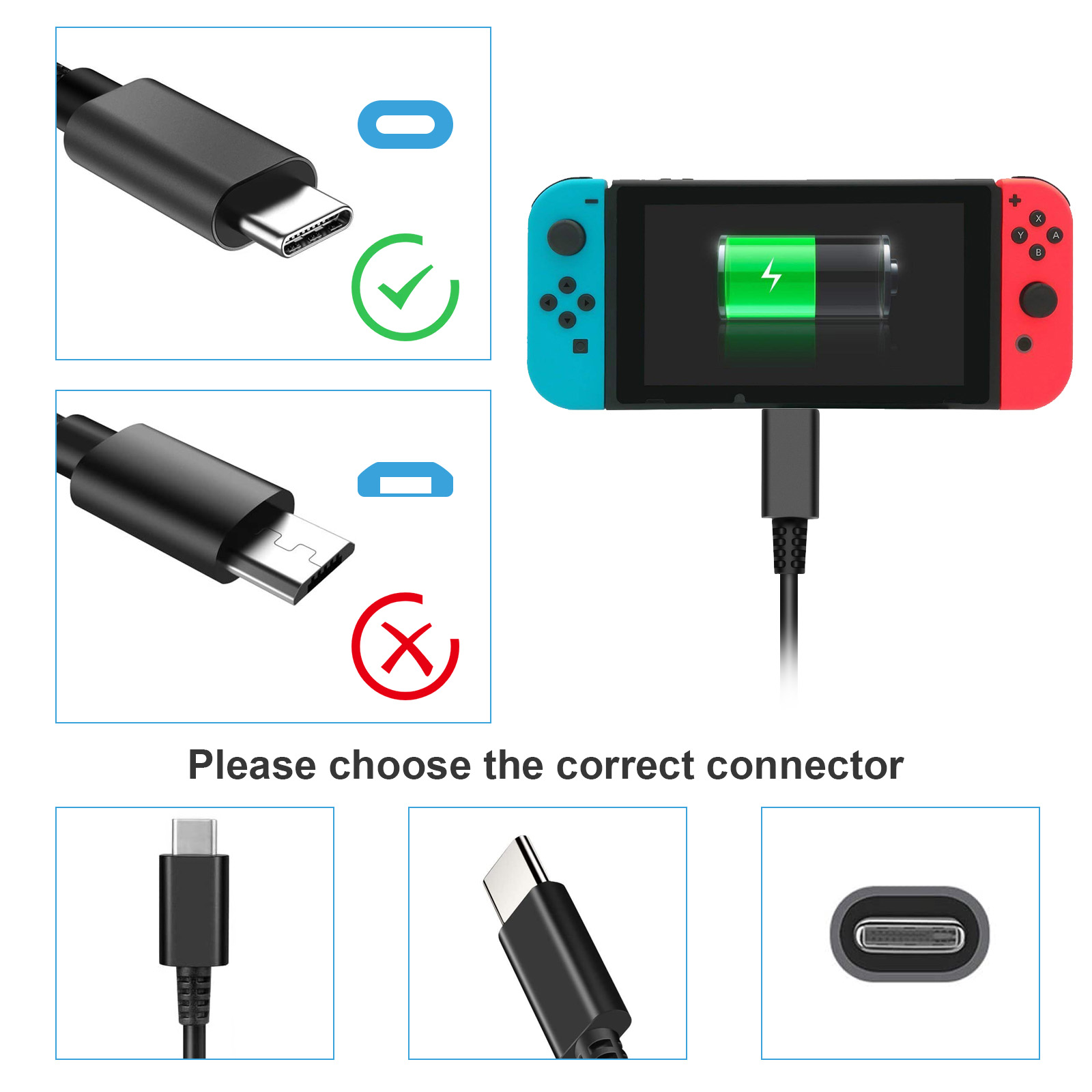 Charger For Nintendo Switch And Switch Lite And Switch Oled, Support  Nintendo Switch Tv Dock Mode Ac Power Supply Adapter, Type C Charger Cable  For Sw