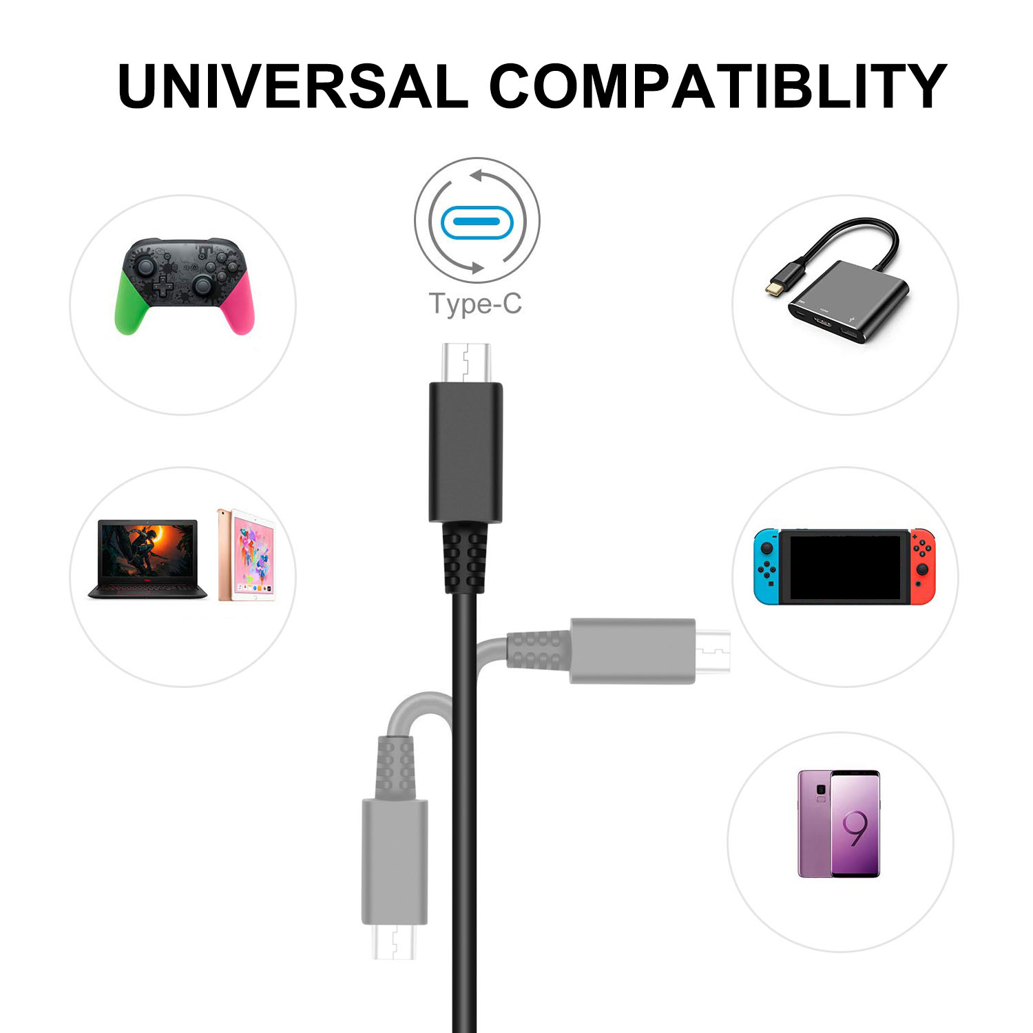 USB C Charger For Nintendo Switch Oled/Lite TV Dock AC Adapter Power Supply Cord - Picture 26 of 31