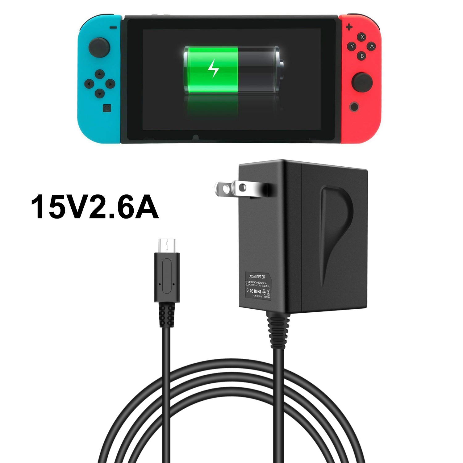 USB C Charger For Nintendo Switch Oled/Lite TV Dock AC Adapter Power Supply Cord